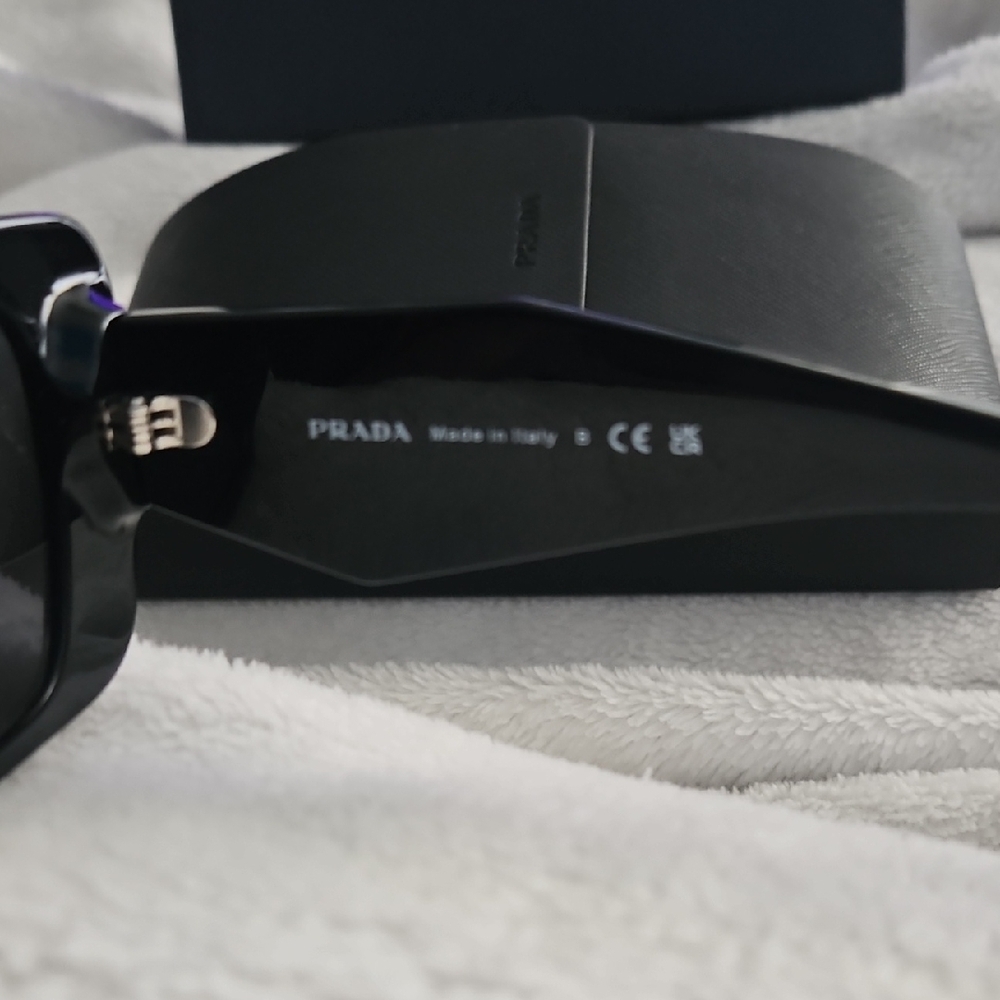 Prada Women’s Black Oversized Rectangular Sunglasses - Picture 4 of 5